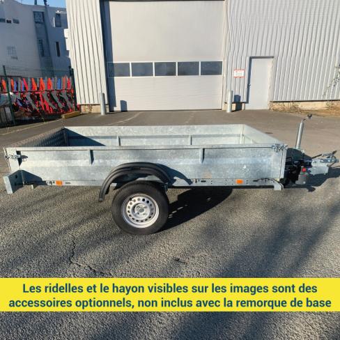 Remorque abaissante hydraulique XL130 PRO Cochet – 750 kg