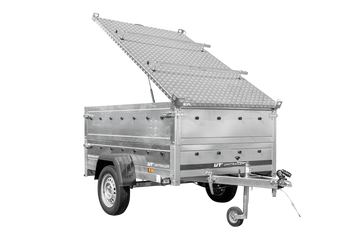 Remorque légère 200x125 UNITRAILER GARDEN 201 KIPP avec côtés BIS et couverture en aluminium