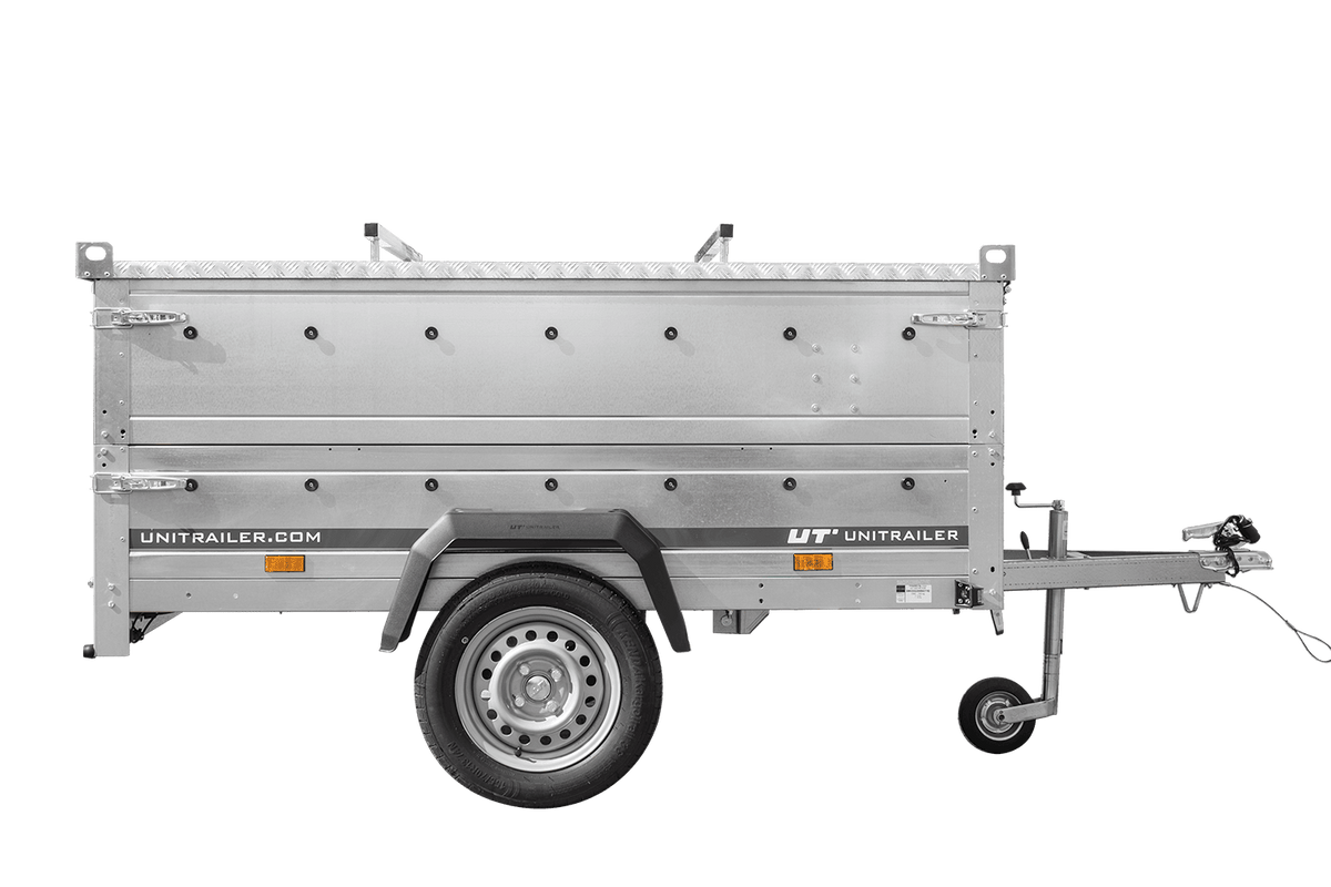 Remorque légère 200x125 UNITRAILER GARDEN 201 KIPP avec côtés BIS et couverture en aluminium
