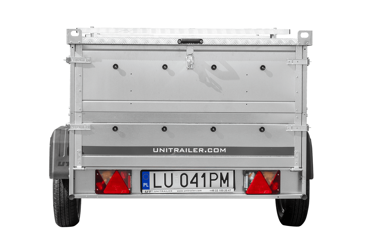 Remorque légère 200x125 UNITRAILER GARDEN 201 KIPP avec côtés BIS et couverture en aluminium