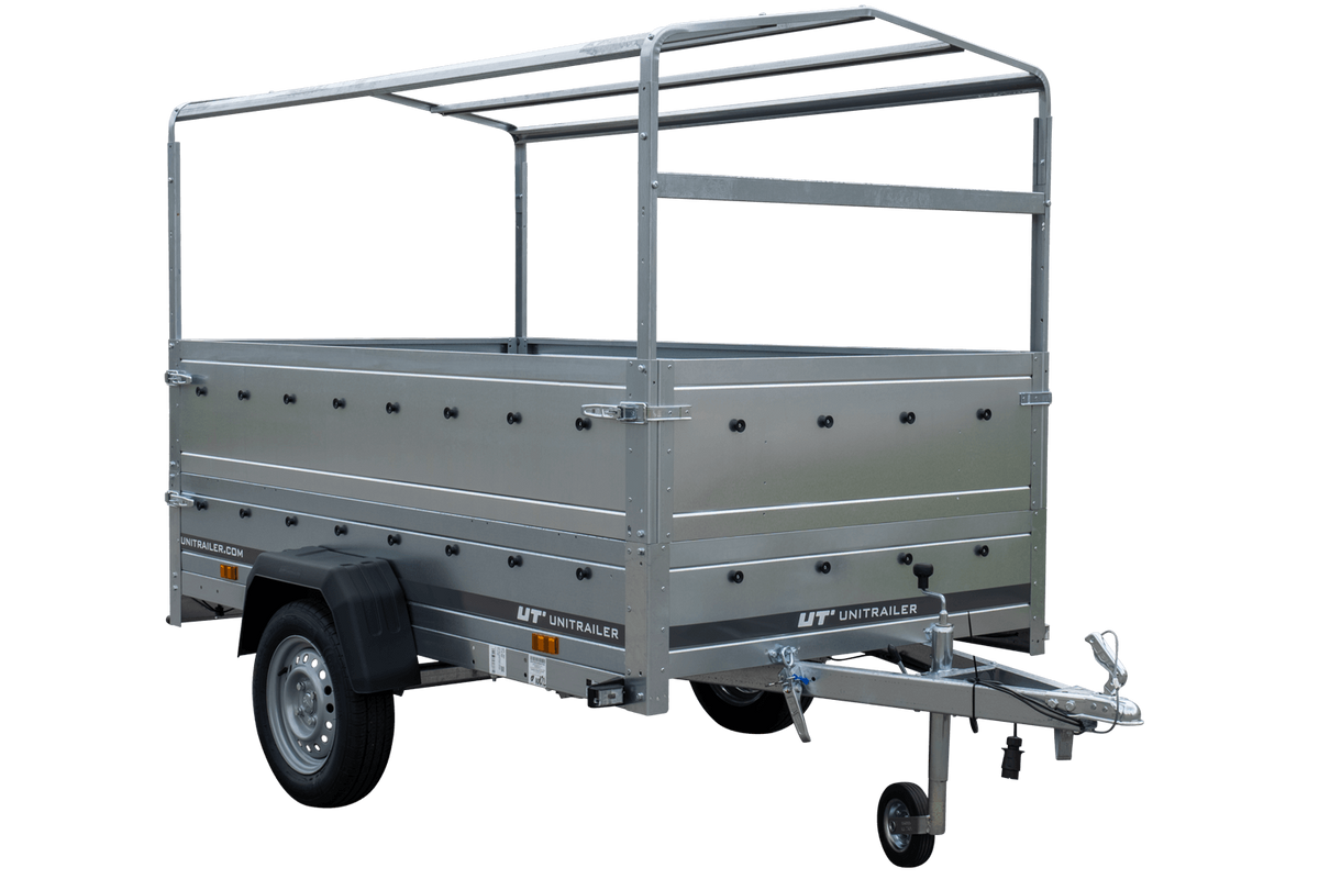 Remorque haute avec rehausses de ridelles et bâche haute - 2,30 x 1,25 m - Garden Trailer 230 KIPP
